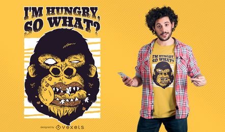 Gorilla hungry t-shirt design Gorilla hungry t-shirt design