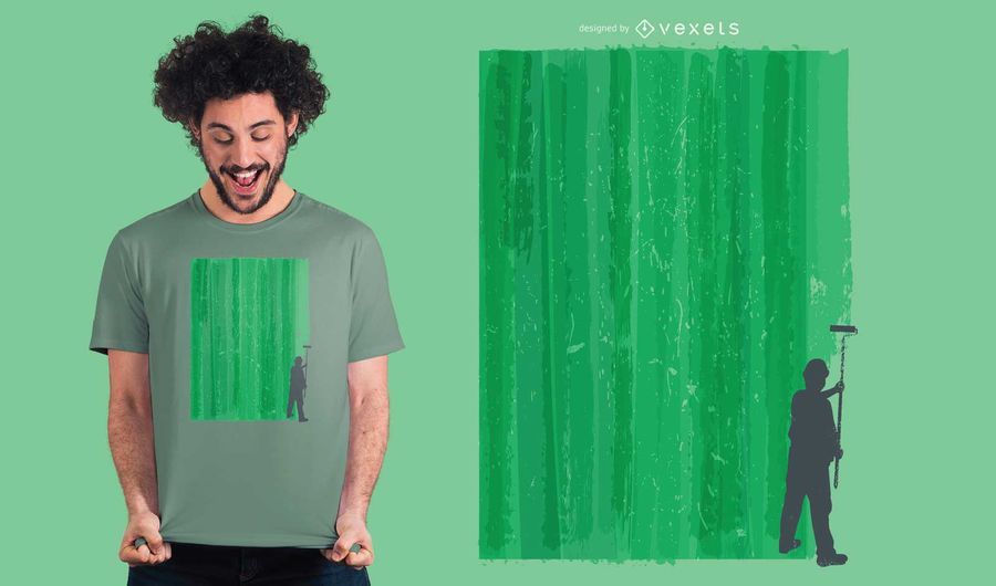 Worker painting t-shirt design Worker painting t-shirt design