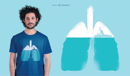 Projeto do t-shirt do remo do barco dos pulmões Projeto do t-shirt do remo do barco dos pulmões