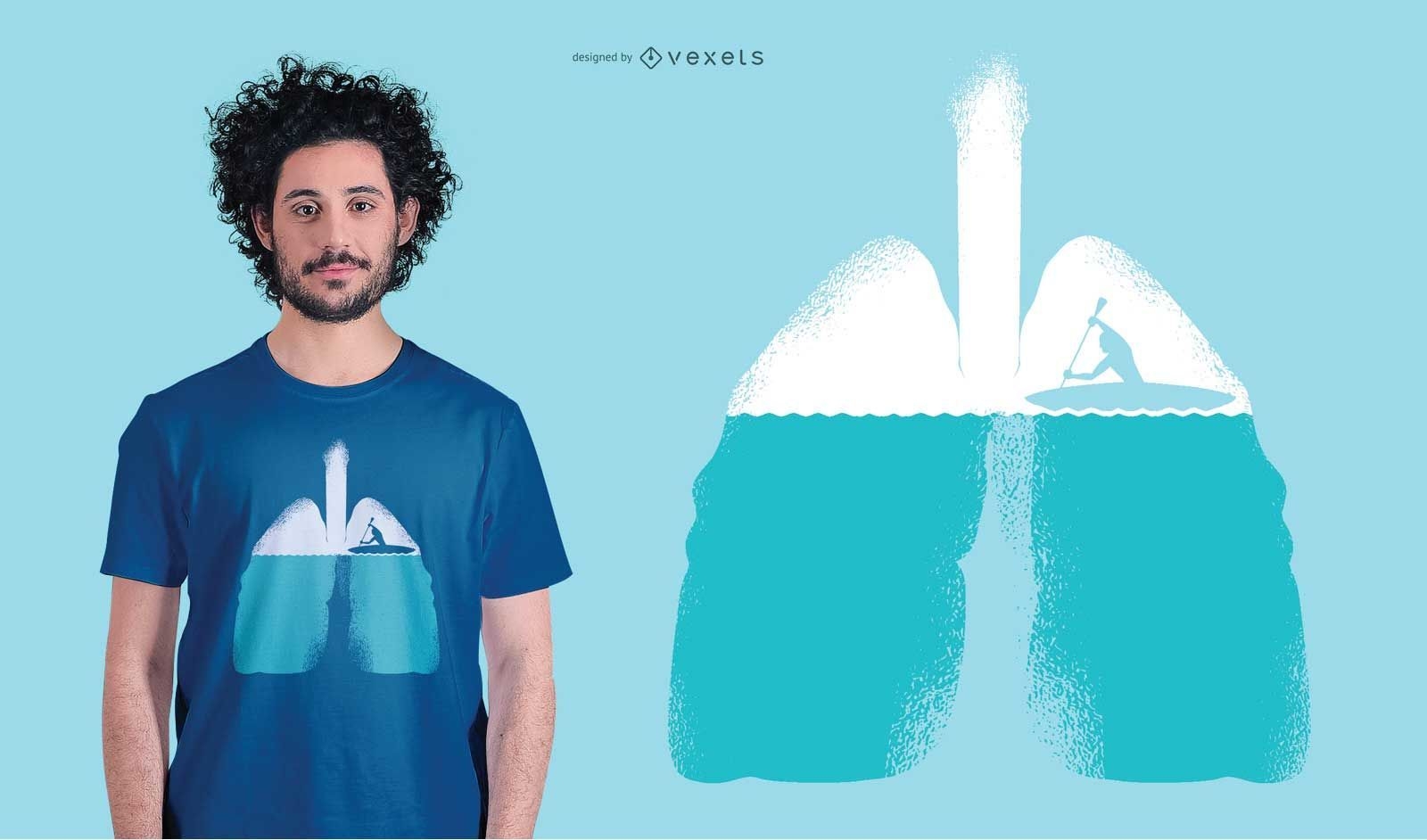 Lungs boat rowing t-shirt design