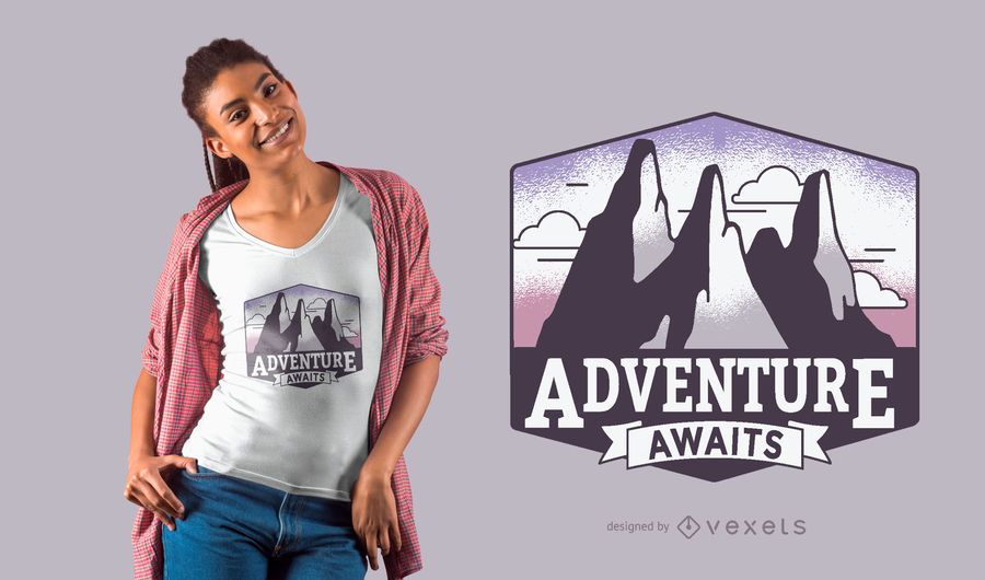 Aventura aguarda design de t-shirt Aventura aguarda design de t-shirt