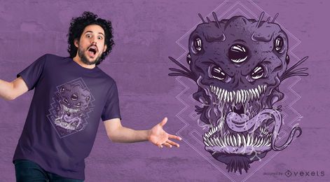 Alien monster head t shirt design Alien monster head t-shirt design