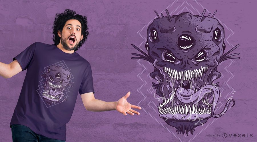Alien monster head t-shirt design Alien monster head t-shirt design