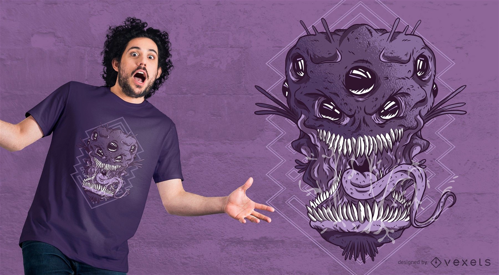 Alien Monster Kopf T-Shirt Design