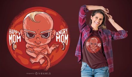 Diseño de camiseta de bebé malo
