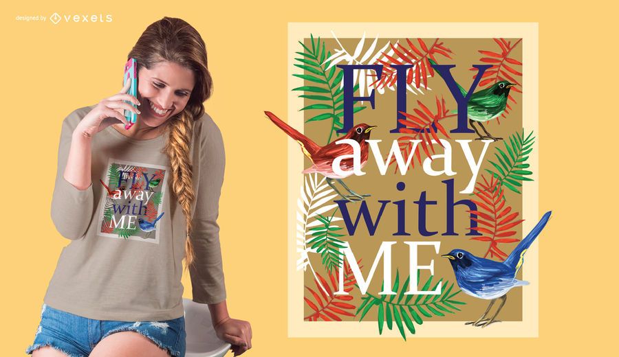 Fly away bird t-shirt design Fly away bird t-shirt design