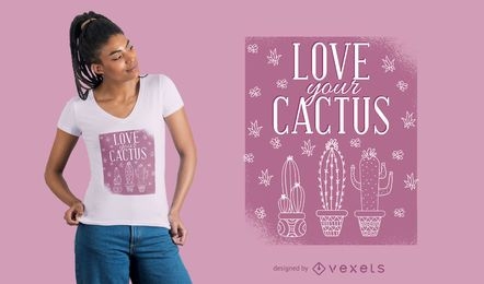 Amo tu diseño de camiseta de cactus