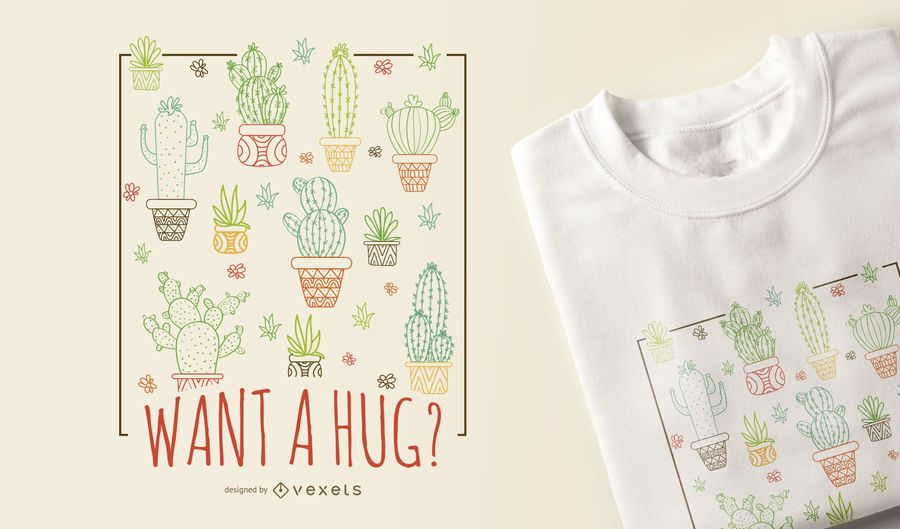 Cactus hug t-shirt design Cactus hug t-shirt design