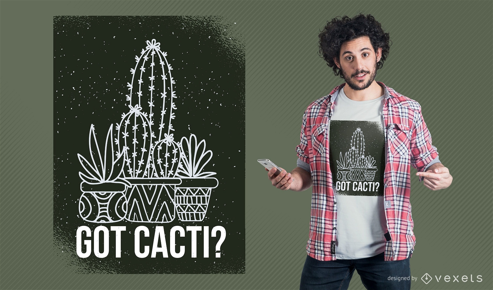 Tiene diseño de camiseta de cactus