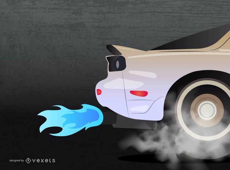 Car flaming burnout design Car flaming burnout design