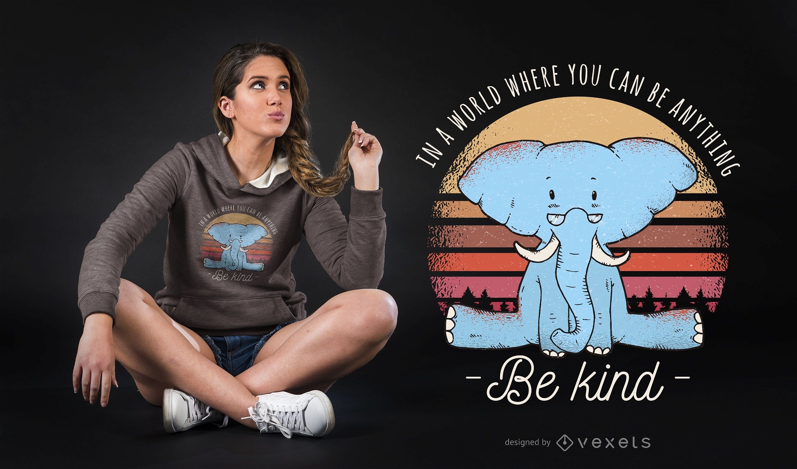 Seien Sie freundlich Elefant T-Shirt Design