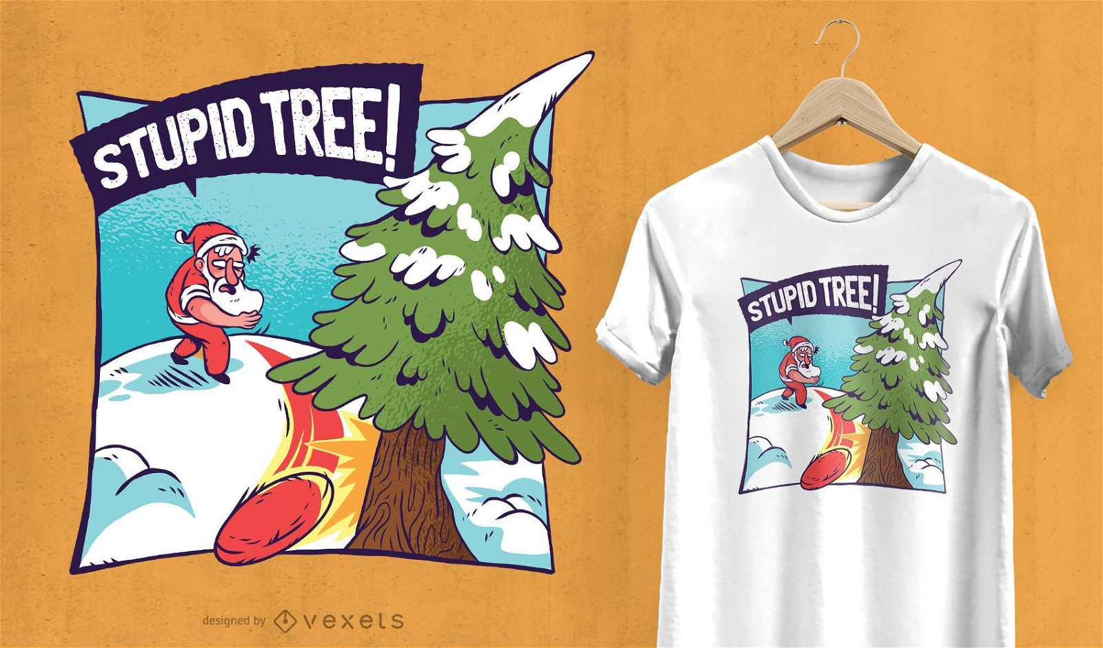 Estúpido diseño de camiseta de árbol de Navidad