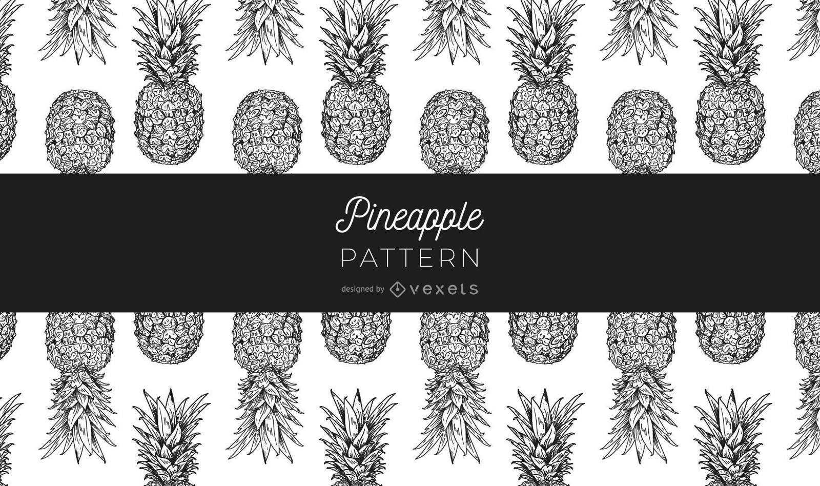Black and white pineapple pattern