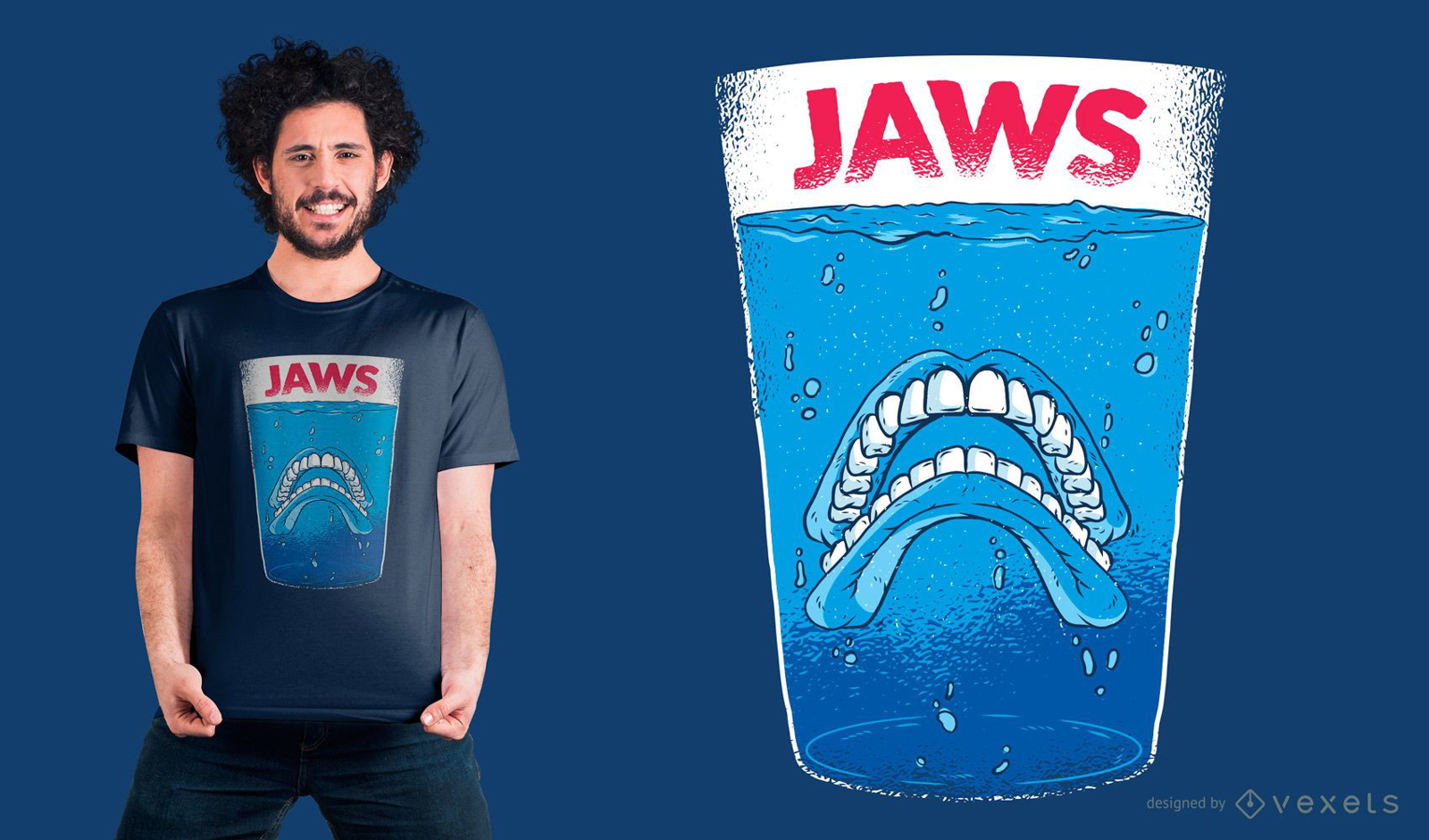Diseño de camiseta de taza de agua de dientes.