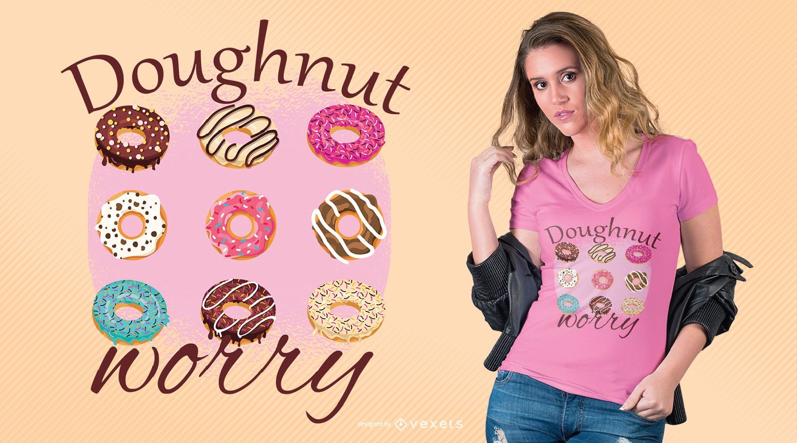 Design de t-shirt donut preocupante