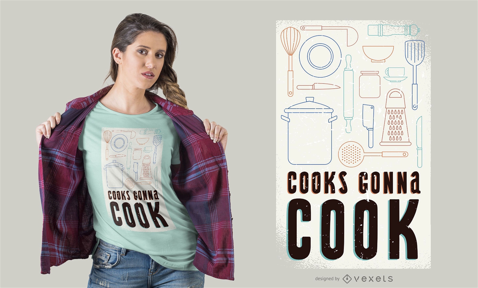 Cozinheiros v?o cozinhar design de camisetas
