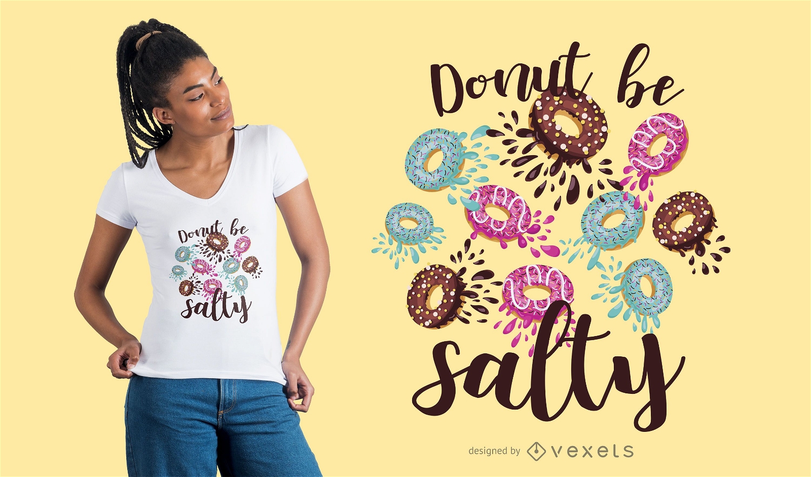 Diseño de camiseta Donut Be Salty