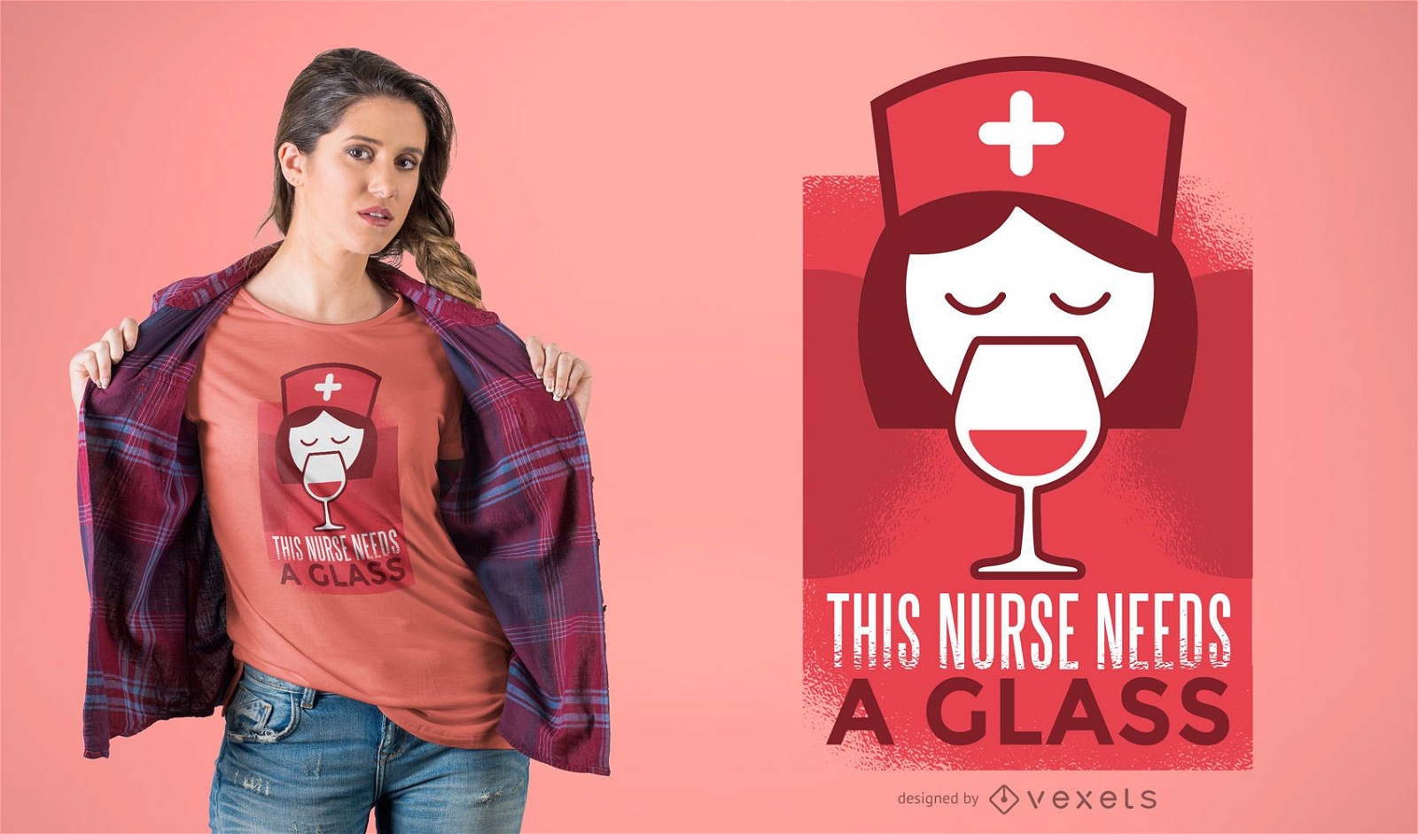 Diese Krankenschwester braucht ein Glas-T-Shirt Design