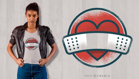Band Aid Heart T shirt Design Band Aid Heart T-shirt Design
