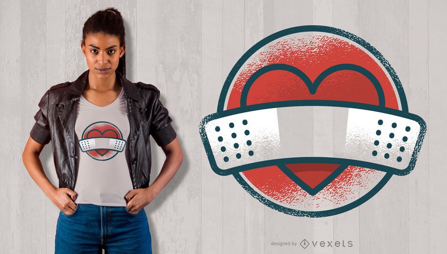 Band Aid Heart T-shirt Design Band Aid Heart T-shirt Design