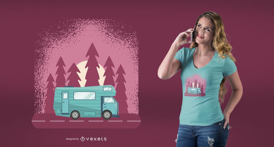 Projeto do t-shirt do viagem do Motorhome Projeto do t-shirt do viagem do Motorhome