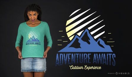Diseño de camiseta Adventure Awaits Outdoor Experience