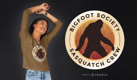 Diseño de camiseta Bigfoot Society