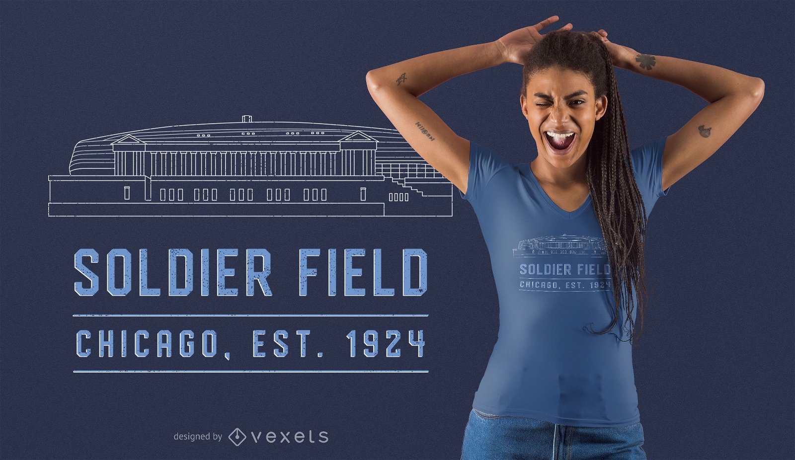 Soldier Field Stadium t-shirt design