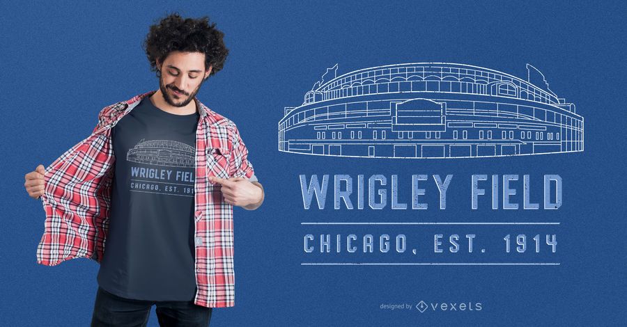 Wrigley Field Stadium t-shirt design Wrigley Field Stadium t-shirt design