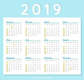 2019 Kalender Elegantes Design 2019 Kalender Elegantes Design