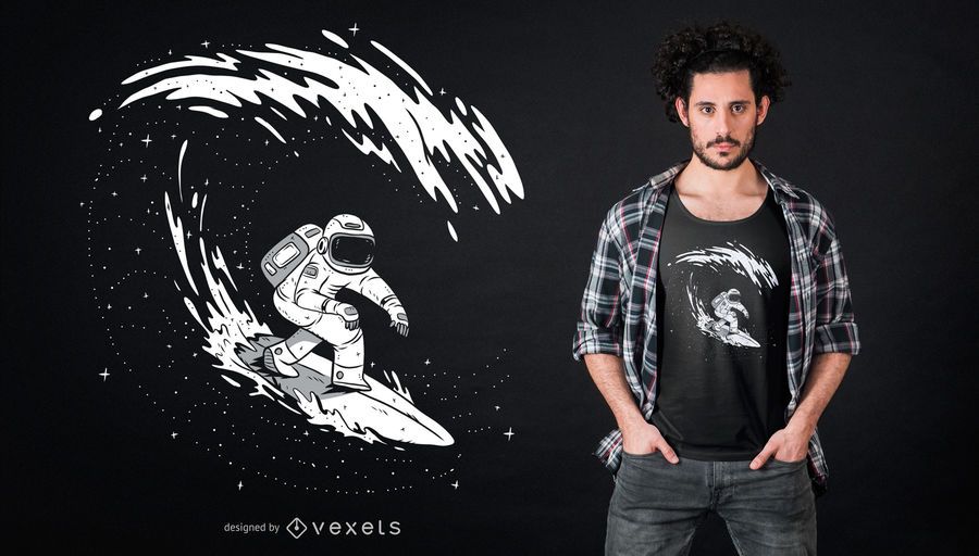 Surfing Astronaut T-shirt Design Surfing Astronaut T-shirt Design
