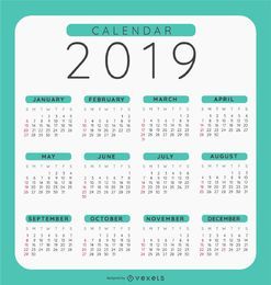 Rounded 2019 Calendar Design Rounded 2019 Calendar Design
