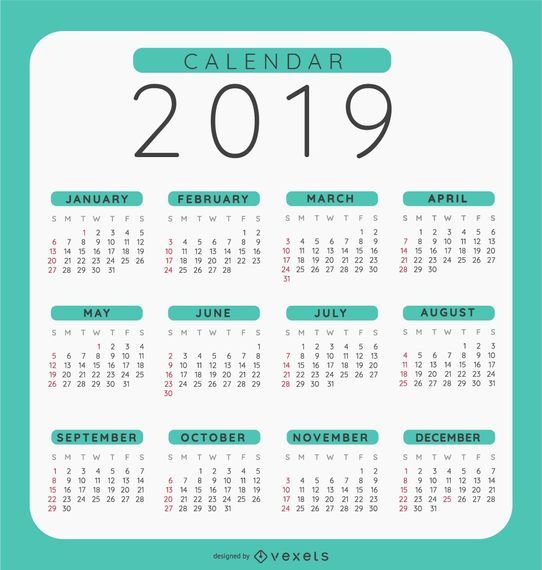 Rounded 2019 Calendar Design Rounded 2019 Calendar Design