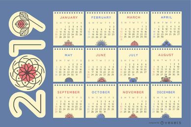 Adornos de la naturaleza Calendario 2019