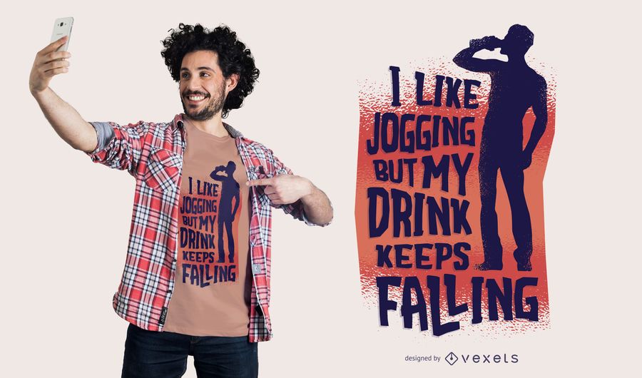 Funny Drinking Running Quote T-shirt Design Funny Drinking Running Quote T-shirt Design