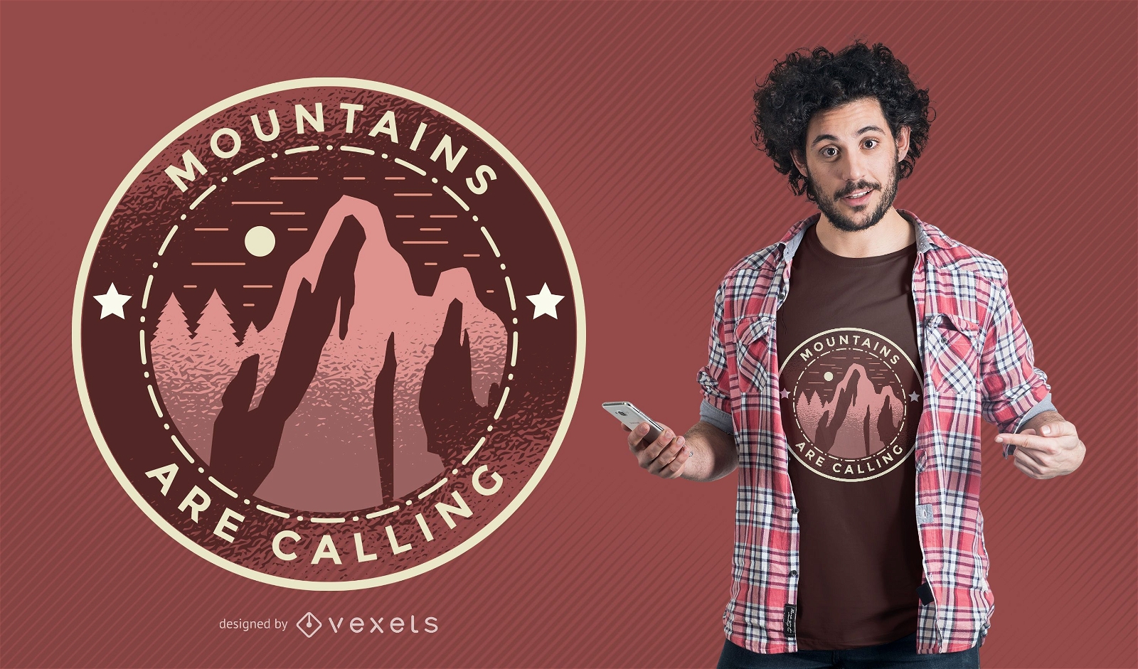 Diseño de camiseta Mountains Calling