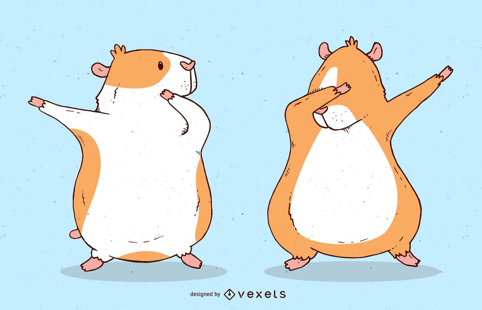 Dabbing Guinea Pigs Vector Design