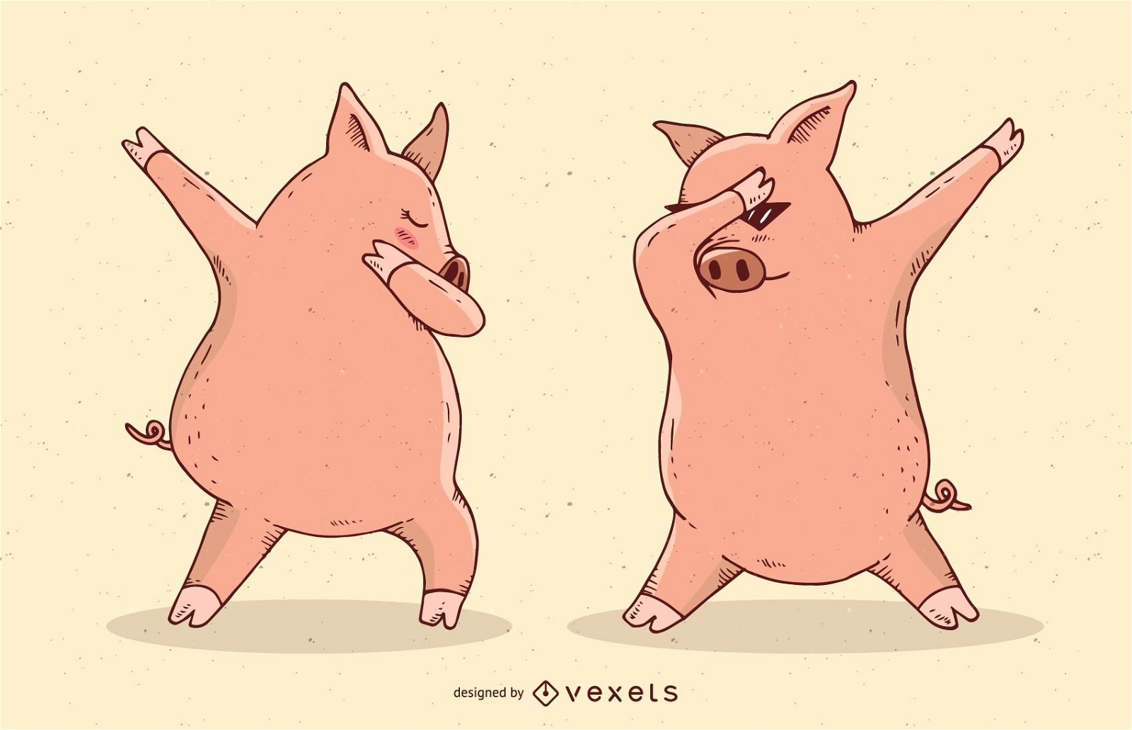 Dabbing Pigs Vector illustration