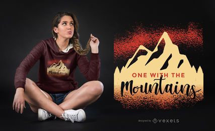Uno con el diseño de la camiseta de las montañas Uno con el diseño de la camiseta de las montañas