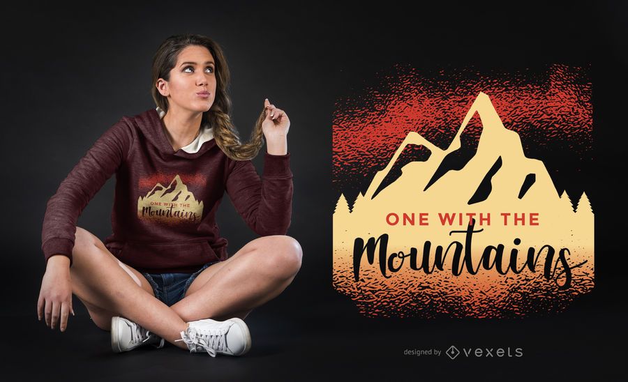 One with the Mountains T-shirt Design One with the Mountains T-shirt Design
