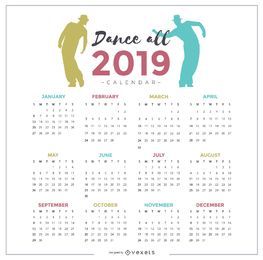 Diseño de calendario Dance All 2019