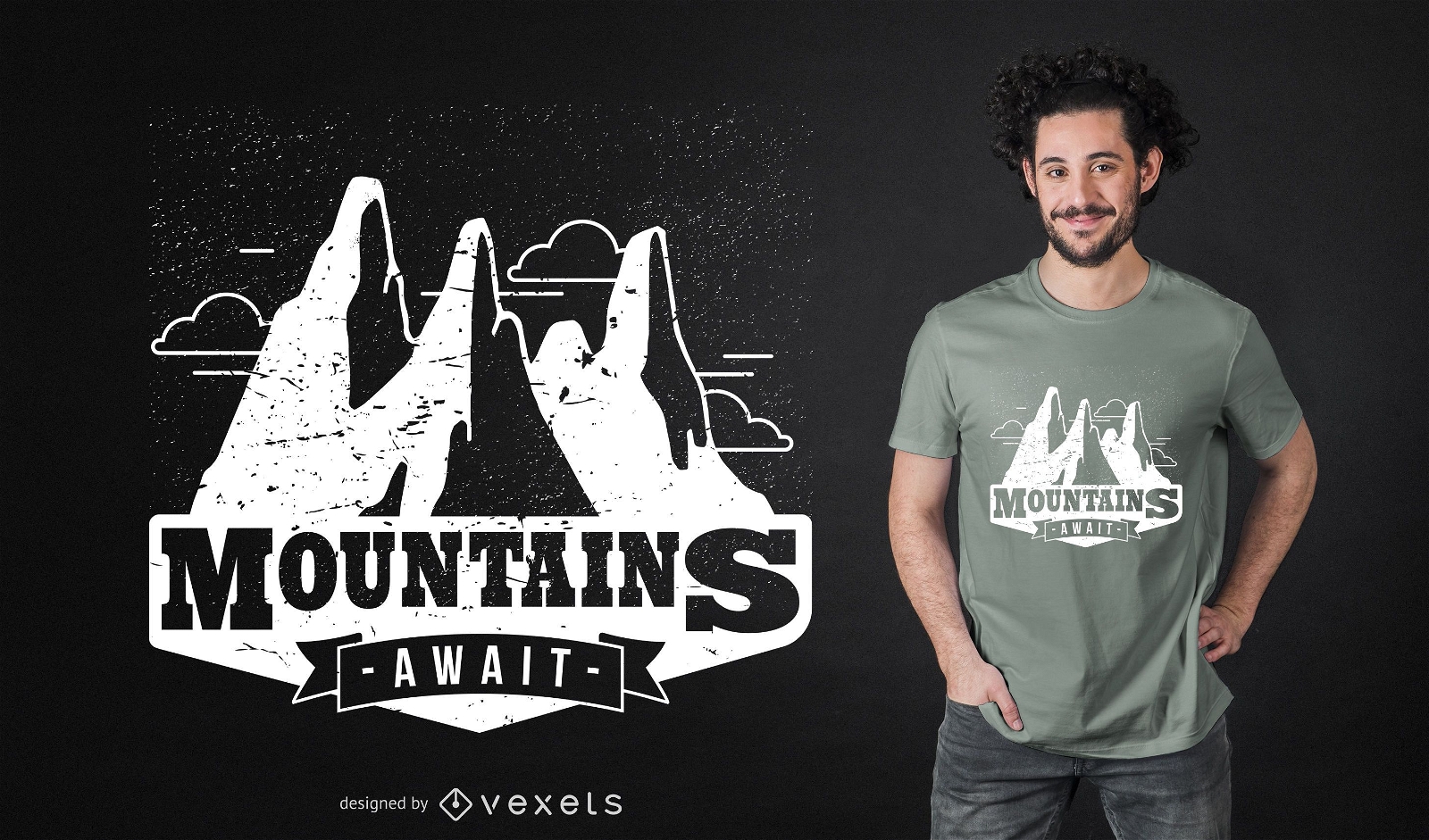 Montanhas aguardam design de camisetas