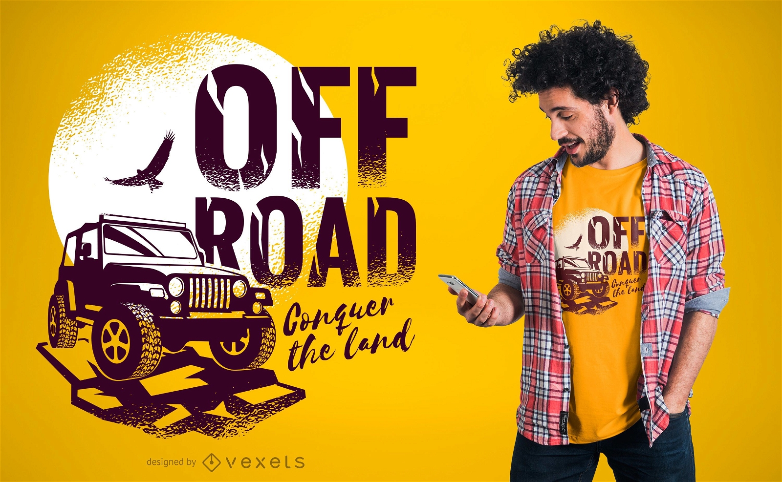 Diseño de camiseta OFF ROAD Conquer the Land
