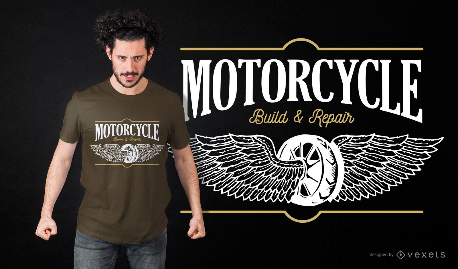 Design de camisetas para construção e conserto de motocicletas