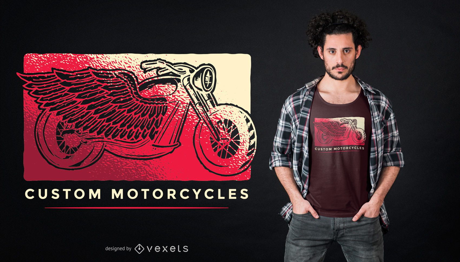 Design de camisetas personalizadas para motocicletas