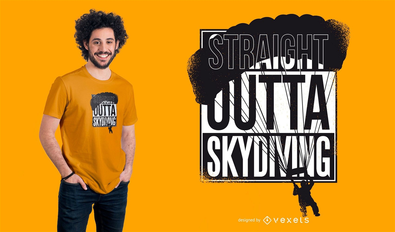 Design de camiseta Straight Outta Skydiving