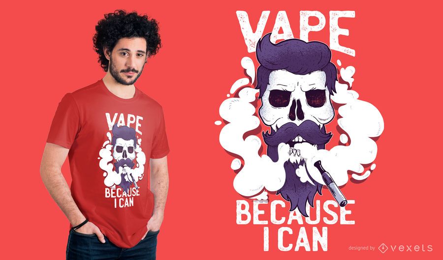 Projeto do t-shirt do crânio de Vape Projeto do t-shirt do crânio de Vape
