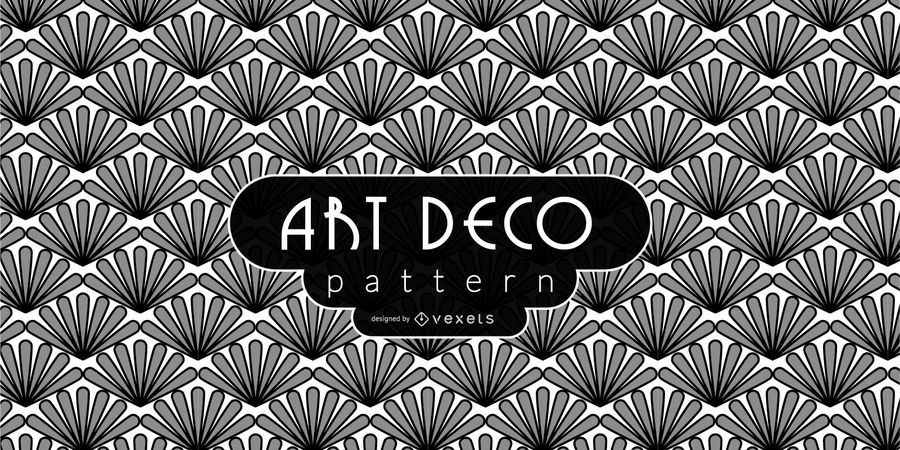 Padrão Floral Art Deco Simples Padrão Floral Art Deco Simples