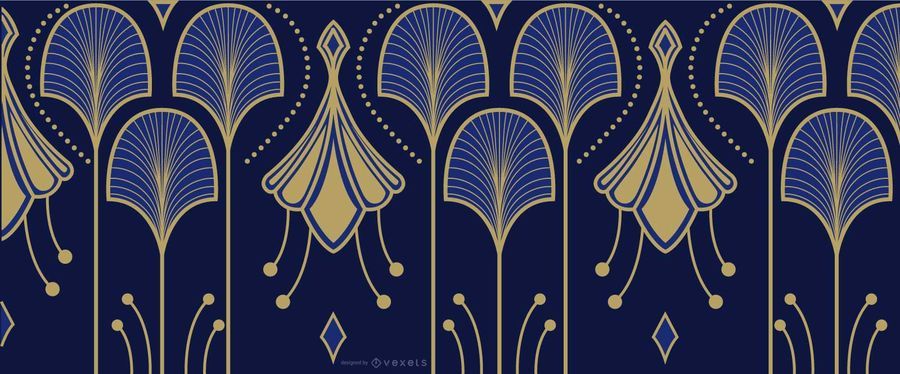 Elegantes Blau und Gold Art Deco Elegantes Blau und Gold Art Deco