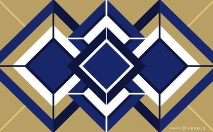 Cubo geométrico Art Deco